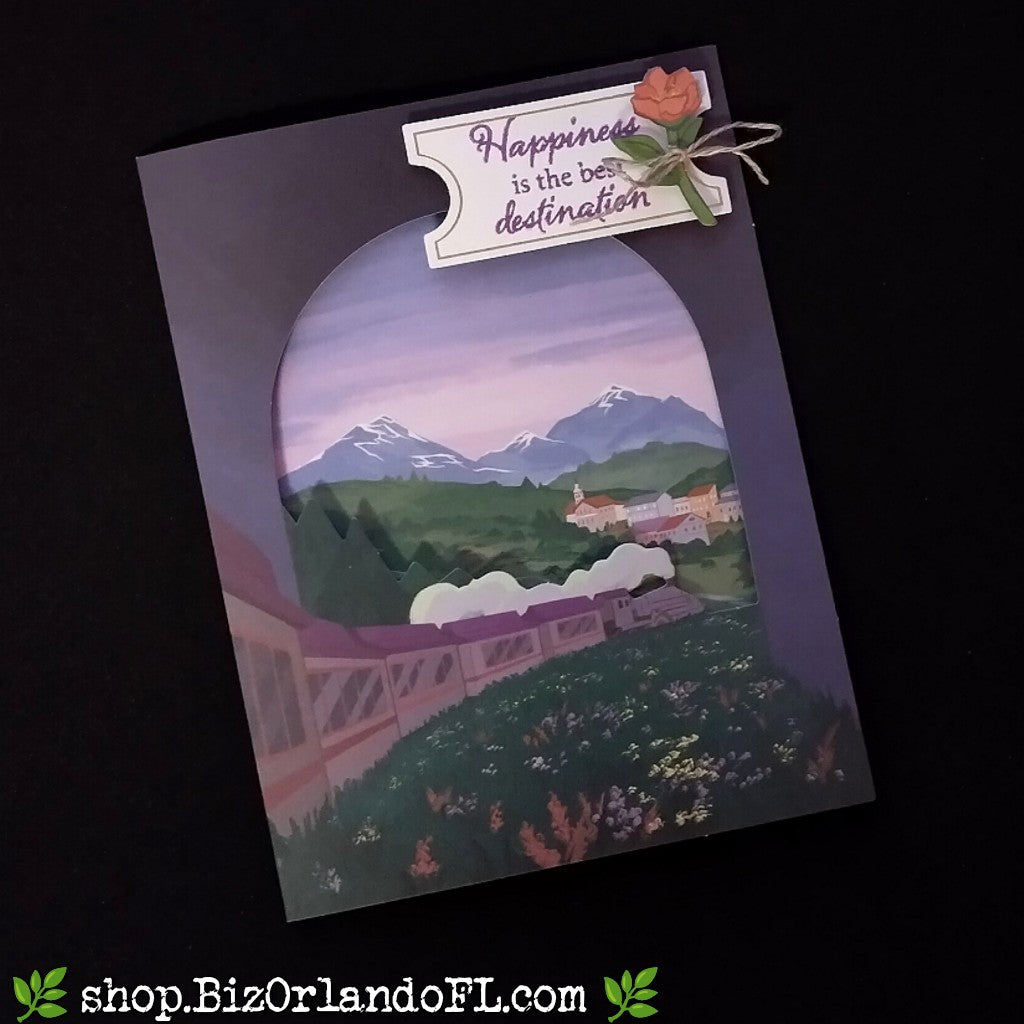 ENCOURAGEMENT: Happiness Is The Best Destination Handcrafted Greeting Card by Kathryn McHenry