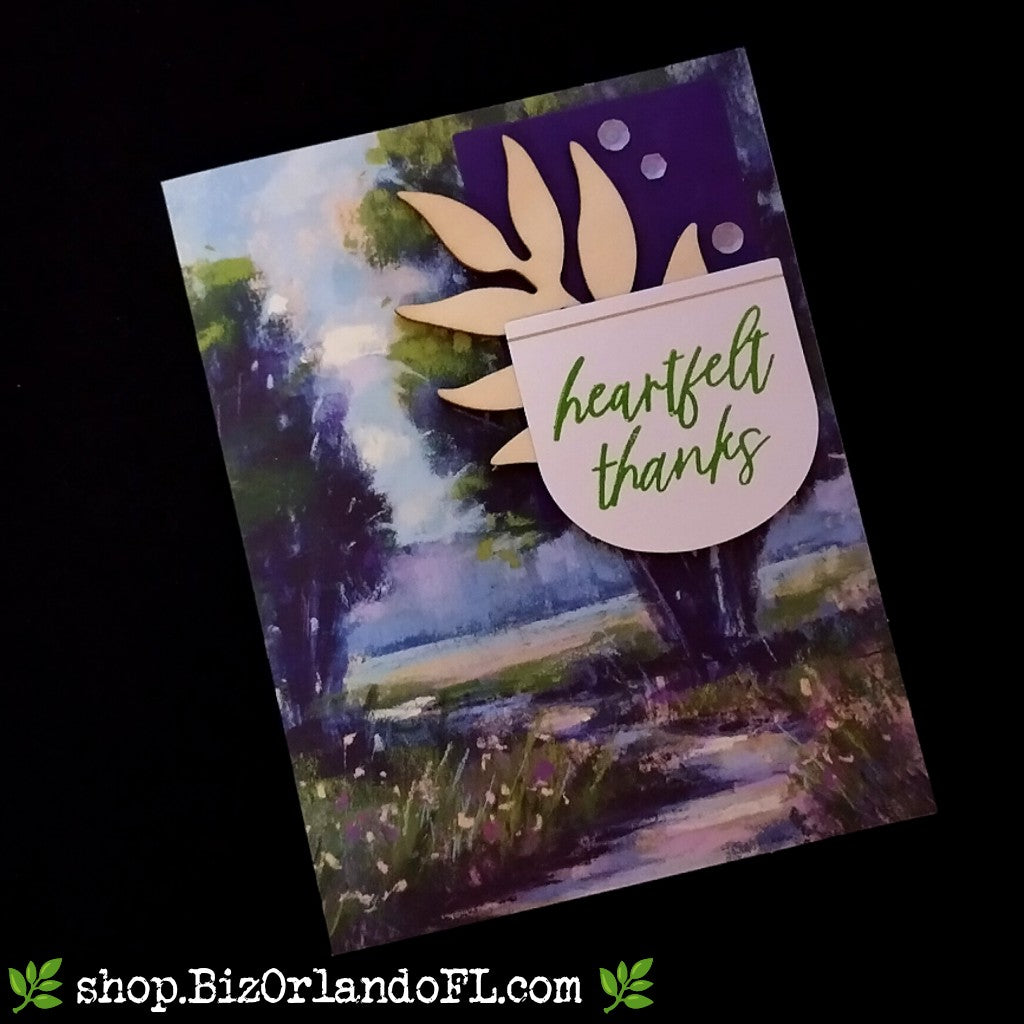 THANK YOU: Heartfelt Thanks Handcrafted Greeting Card by Kathryn McHenry