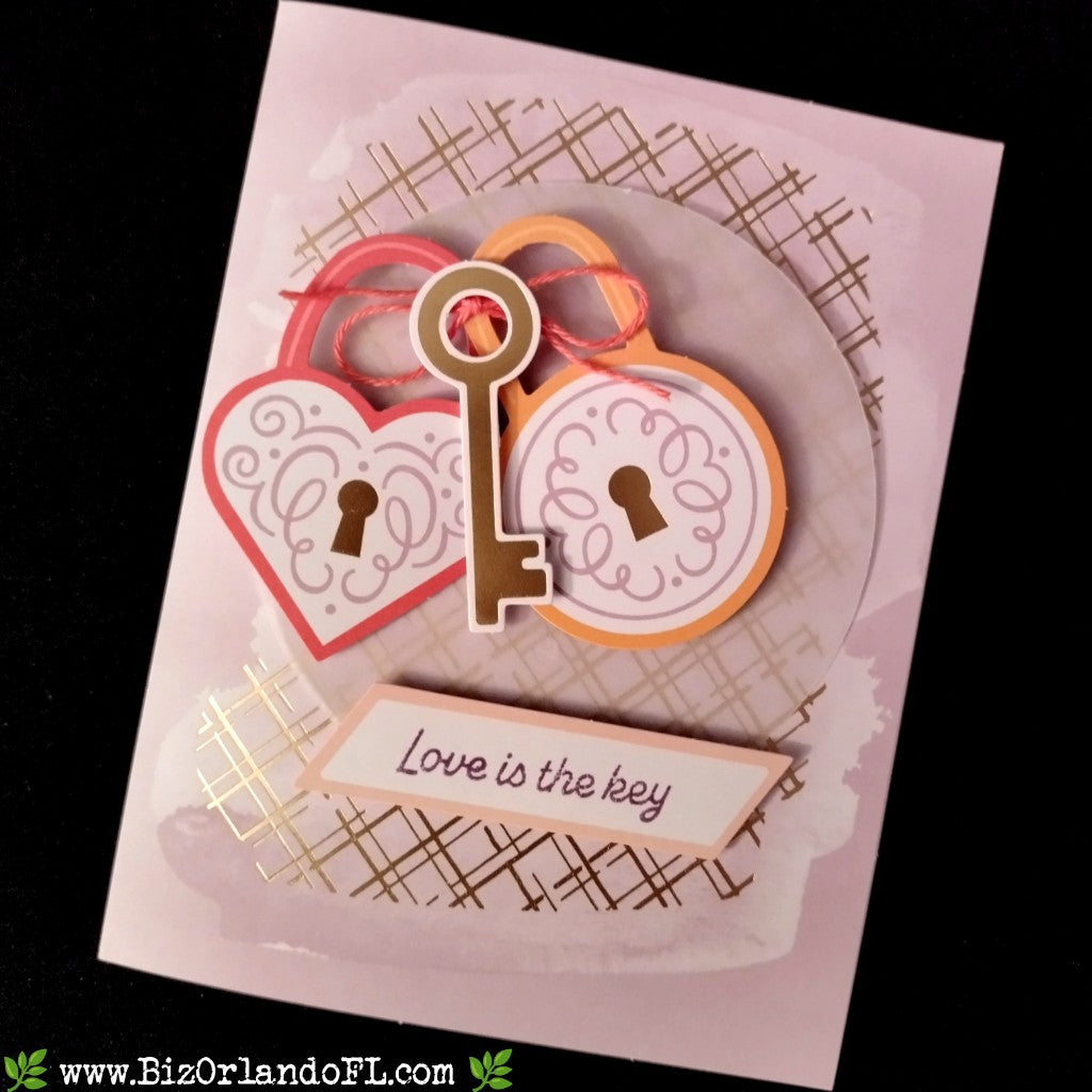 LOVE / ROMANCE: Love Is The Key Handmade Greeting Card by Kathryn McHenry