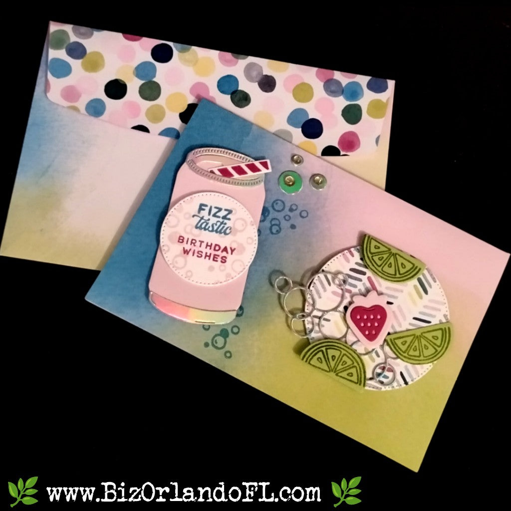 BIRTHDAY: FIZZtastic Birthday Wishes -- You're SODA-lightful Handcrafted Greeting Card by Kathryn McHenry