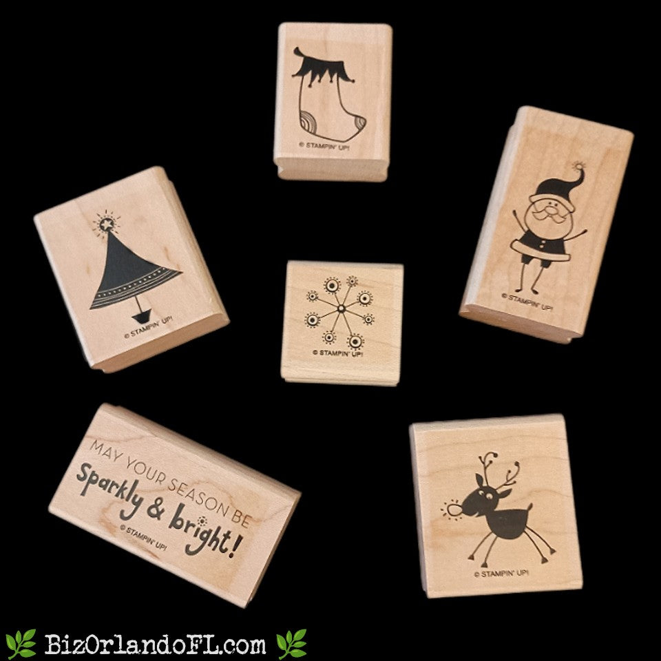 ARTS AND CRAFT SUPPLIES: Sparkly & Bright Retired Wooden Stamp Set (Stampin' Up!)