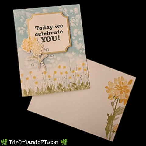 CONGRATS: Today We Celebrate You! Handcrafted Greeting Card by Kathryn McHenry