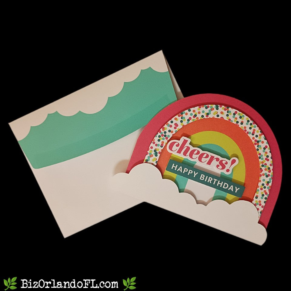 BIRTHDAY: Cheers! Happy Birthday Handcrafted Greeting Card by Kathryn McHenry