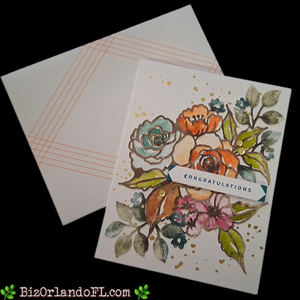 CONGRATS: Congratulations Handcrafted Greeting Card by Kathryn McHenry