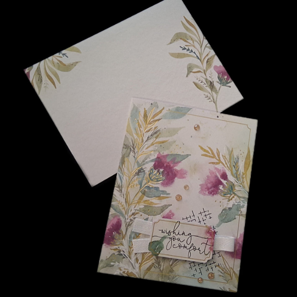 SYMPATHY: Wishing You Comfort Handmade Greeting Card by Kathryn McHenry