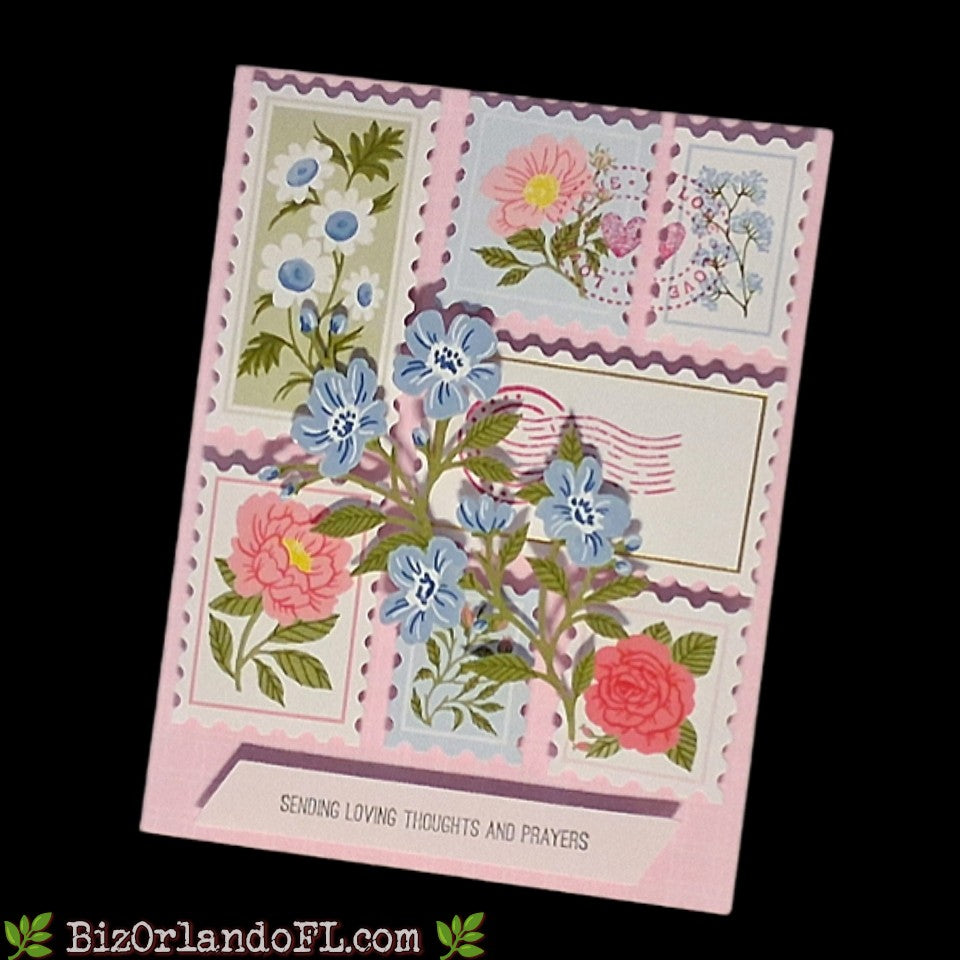 THINKING OF YOU: Sending Loving Thoughts And Prayers Handmade Greeting Card by Kathryn McHenry