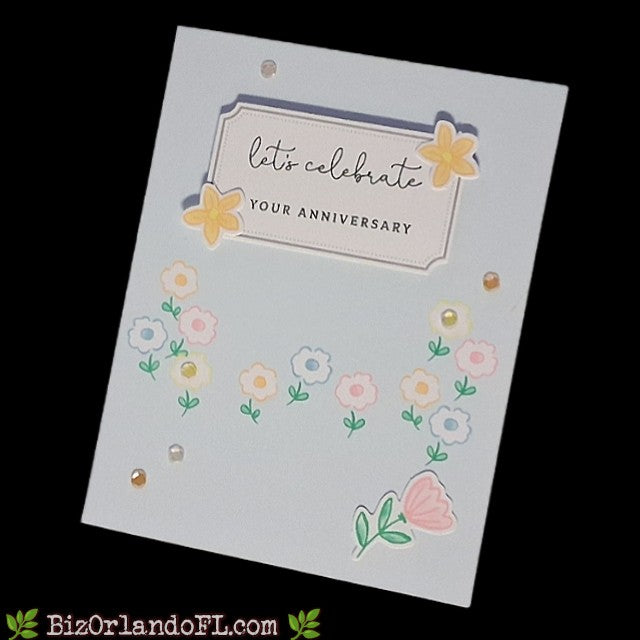 ANNIVERSARY: Let's Celebrate Your Anniversary Handcrafted Greeting Card by Kathryn McHenry