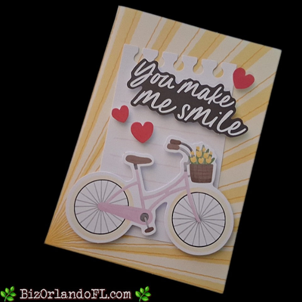 ENCOURAGEMENT: You Make Me Smile Handcrafted Greeting Card by Kathryn McHenry