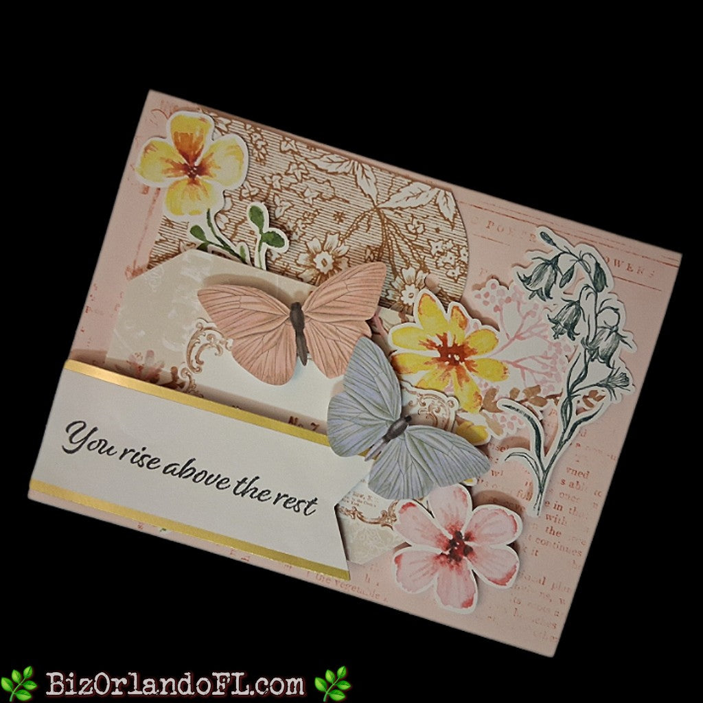 ENCOURAGEMENT: You Rise Above The Rest Handcrafted Greeting Card by Kathryn McHenry
