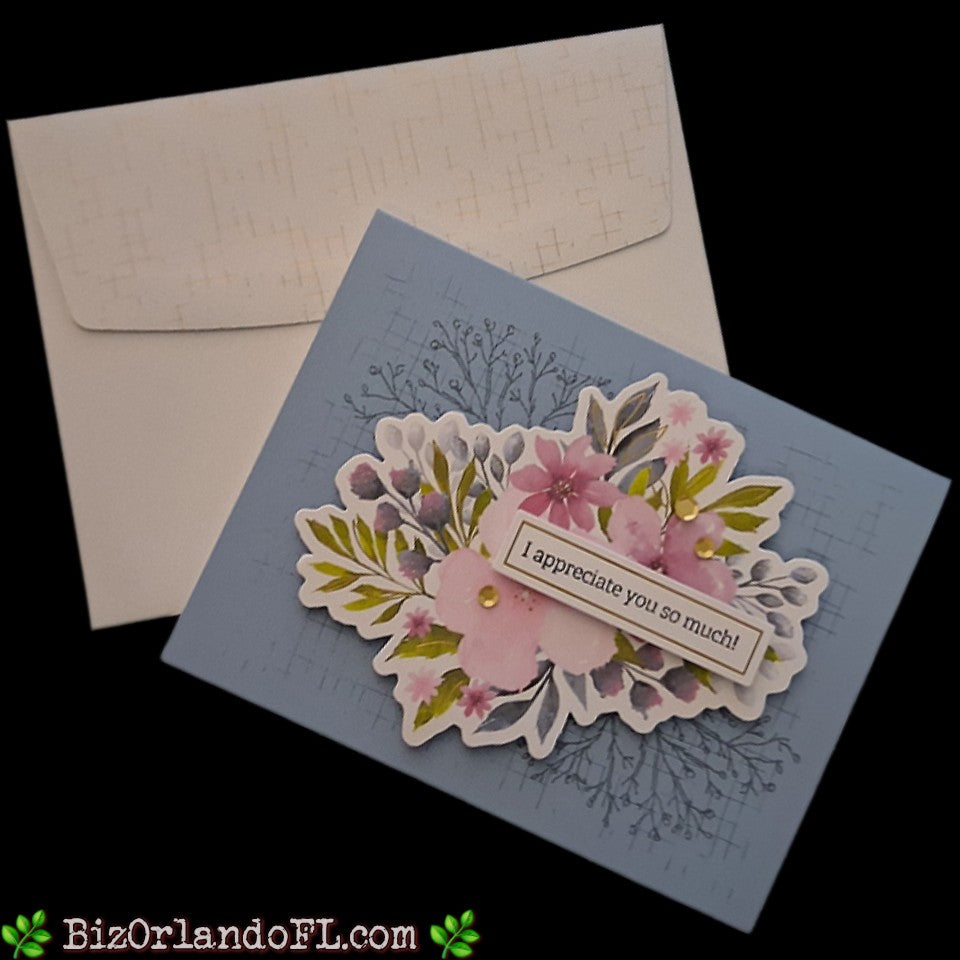 THANK YOU: I Appreciate You So Much! Handcrafted Greeting Card by Kathryn McHenry