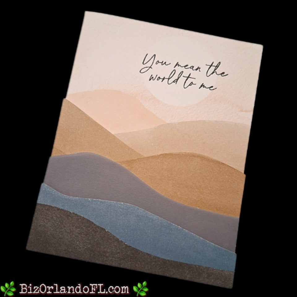 ENCOURAGEMENT: You Mean The World To Me Handcrafted Greeting Card by Kathryn McHenry