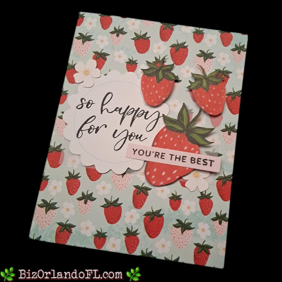 CONGRATS: So Happy For You -- You're The Best Handcrafted Greeting Card by Kathryn McHenry