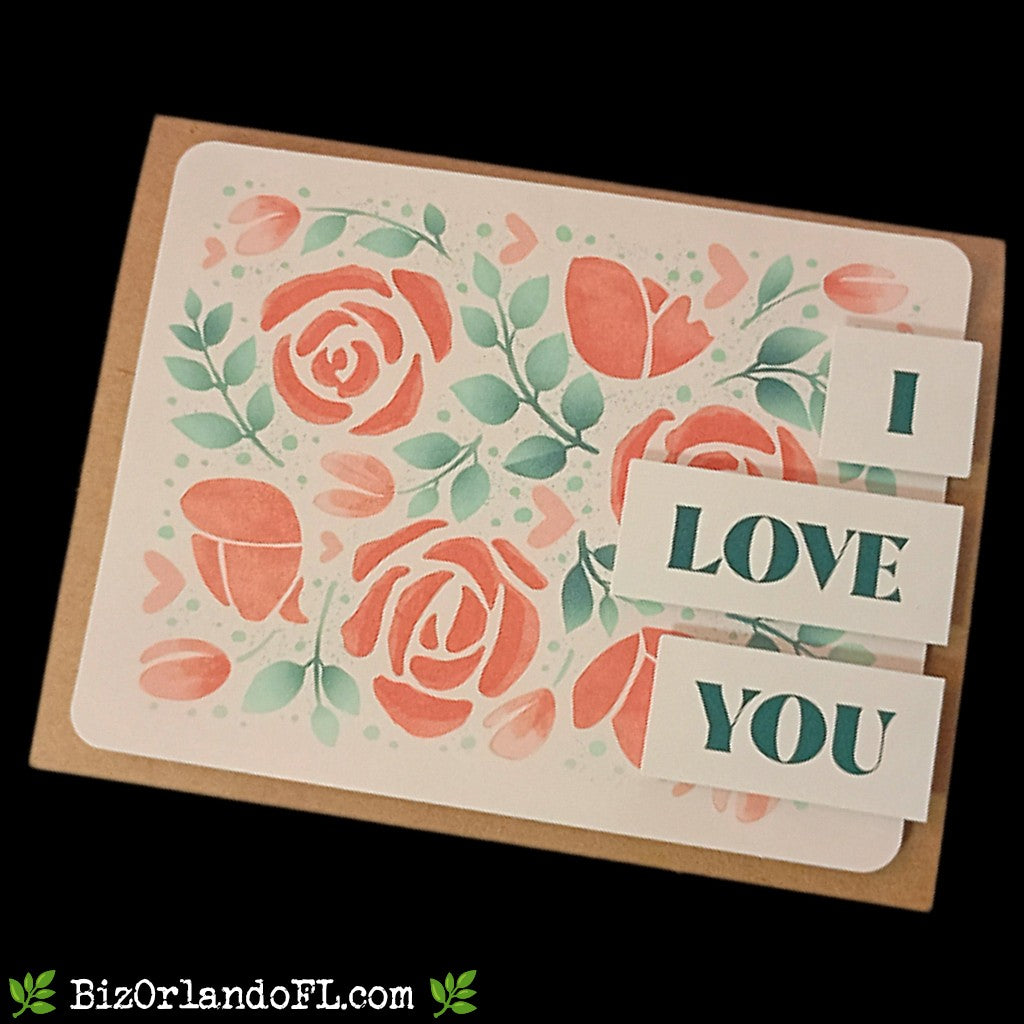 LOVE: I Love You Handmade Greeting Card by Kathryn McHenry