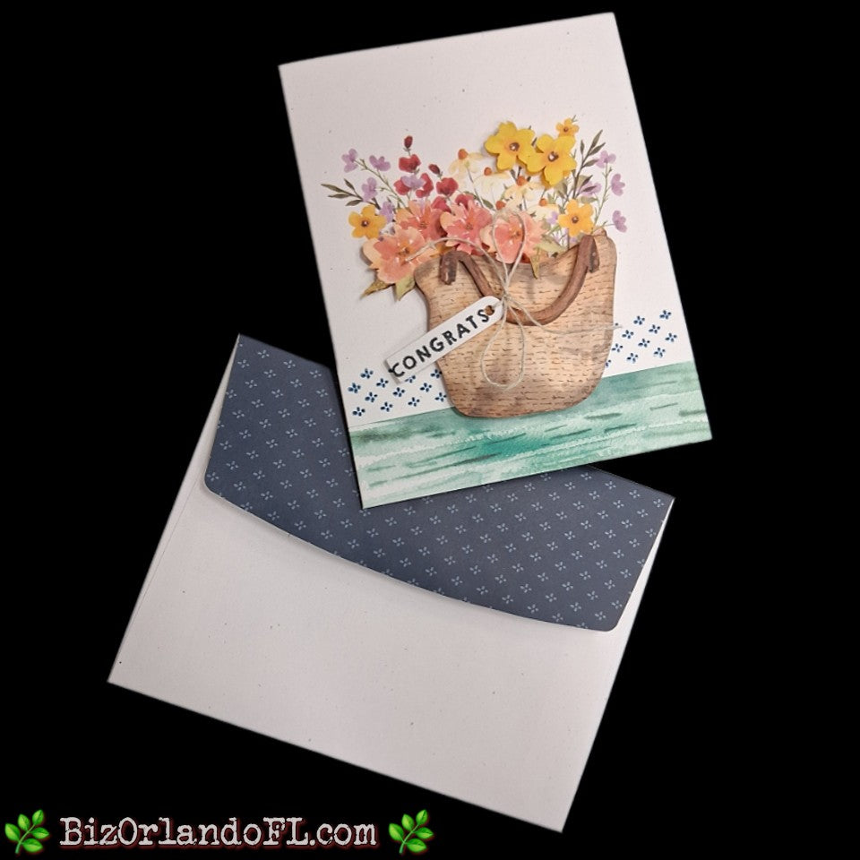 CONGRATS: Congrats Handcrafted Greeting Card by Kathryn McHenry