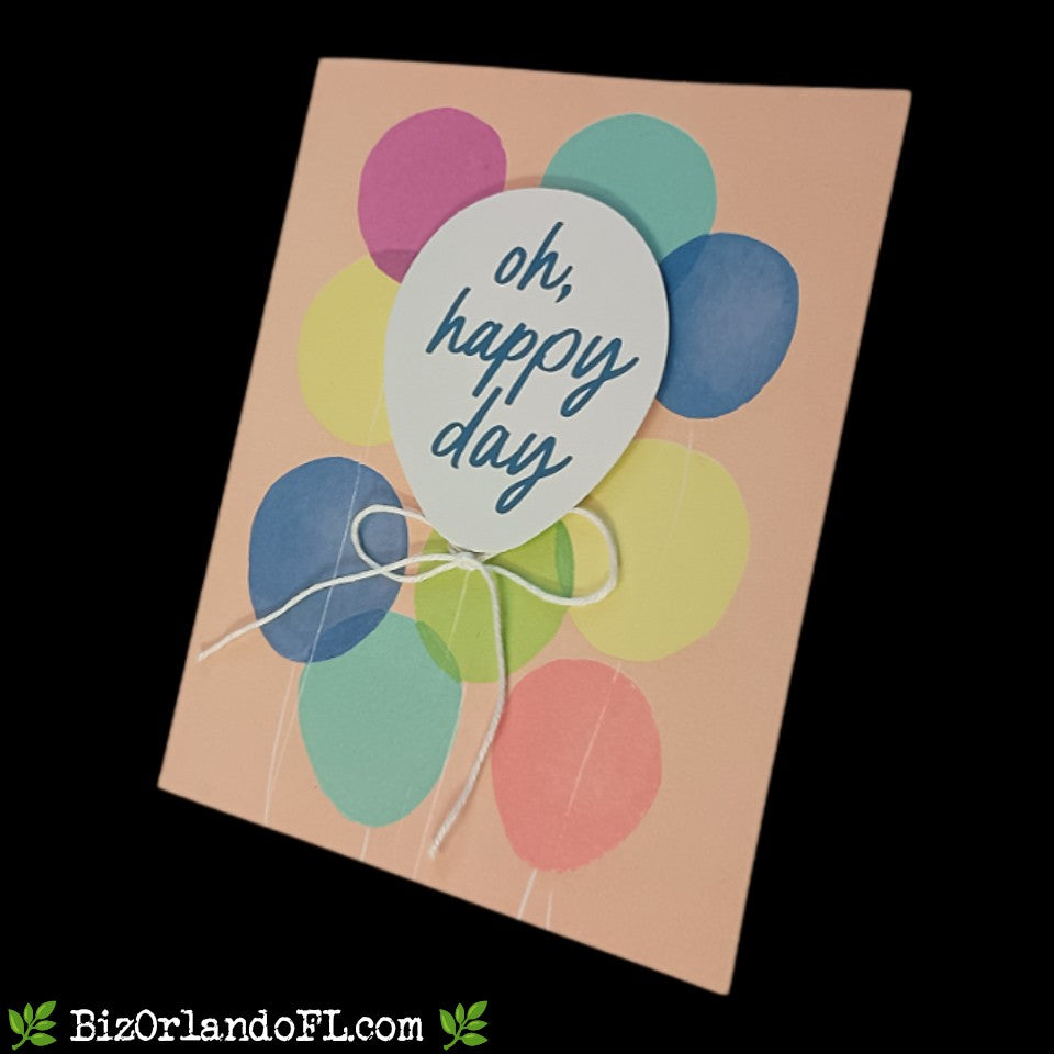 BIRTHDAY: Oh, Happy Day Handcrafted Greeting Card by Kathryn McHenry (3D Pop-Up Card)