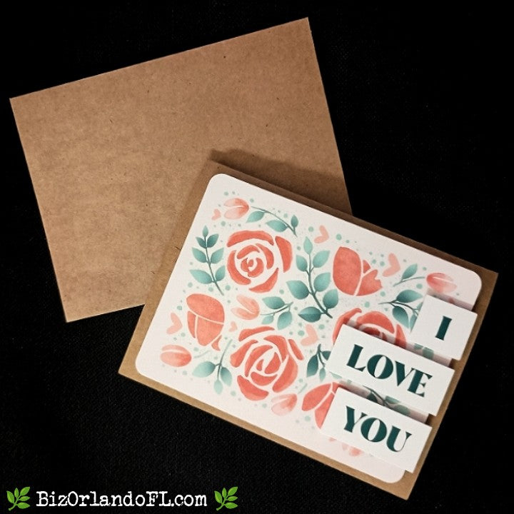 LOVE: I Love You Handmade Greeting Card by Kathryn McHenry