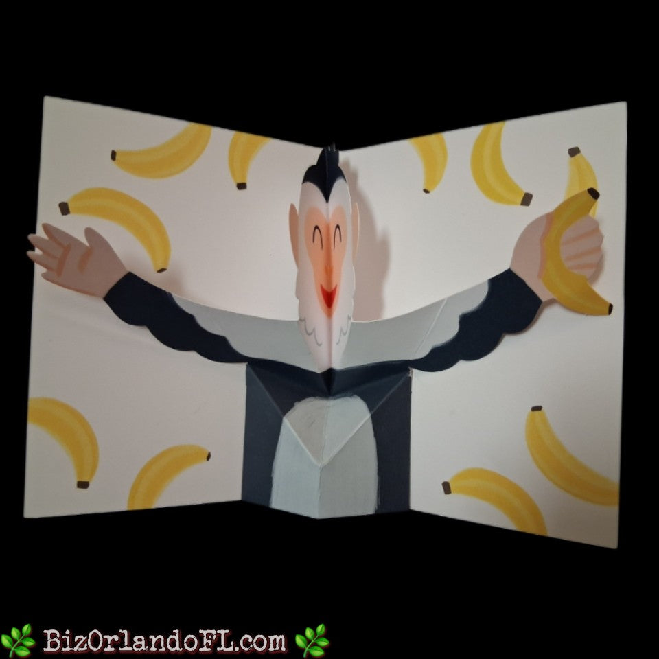 BIRTHDAY: It's Your Birthday -- GO BANANAS! Handcrafted Greeting Card by Kathryn McHenry (Pop-Up Card)