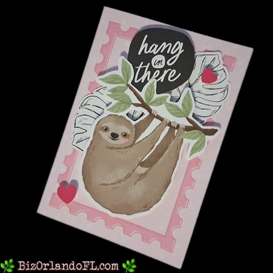 ENCOURAGEMENT: Hang In There Handcrafted Greeting Card by Kathryn McHenry