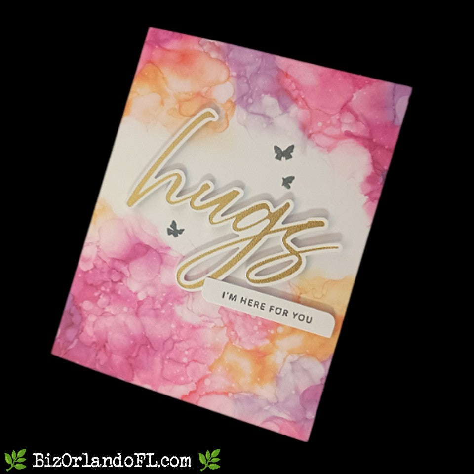 ENCOURAGEMENT: Hugs -- I'm Here For You Handcrafted Greeting Card by Kathryn McHenry
