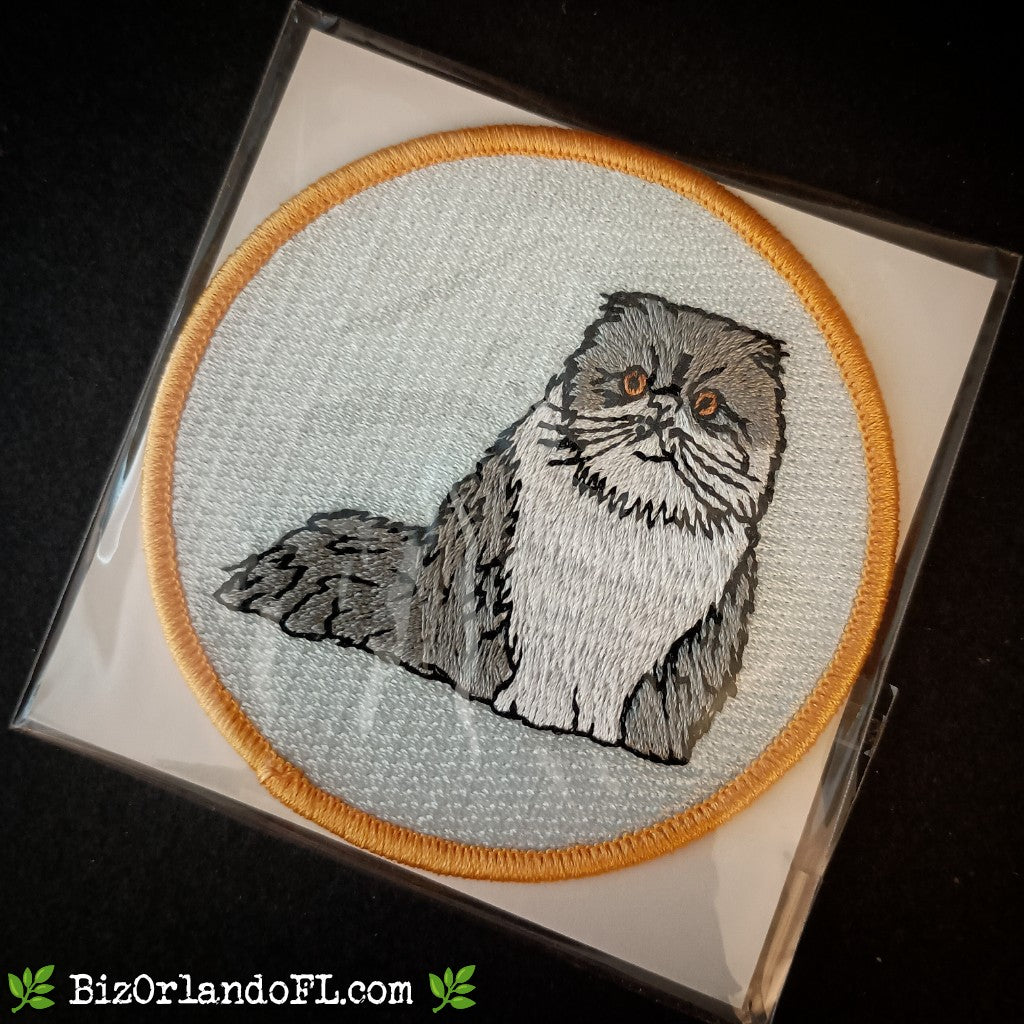 BOUTIQUE: Cat Embroidered Iron-On Patch 3"