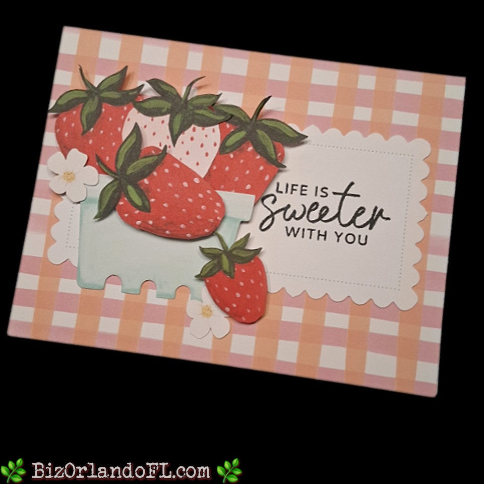 LOVE: Life Is Sweeter With You Handmade Greeting Card by Kathryn McHenry