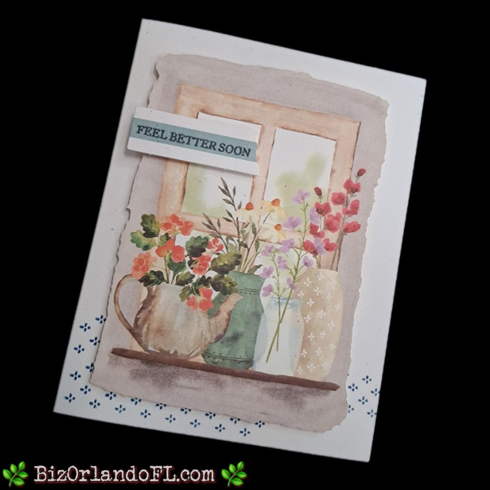 GET WELL SOON: Feel Better Soon Handmade Greeting Card by Kathryn McHenry