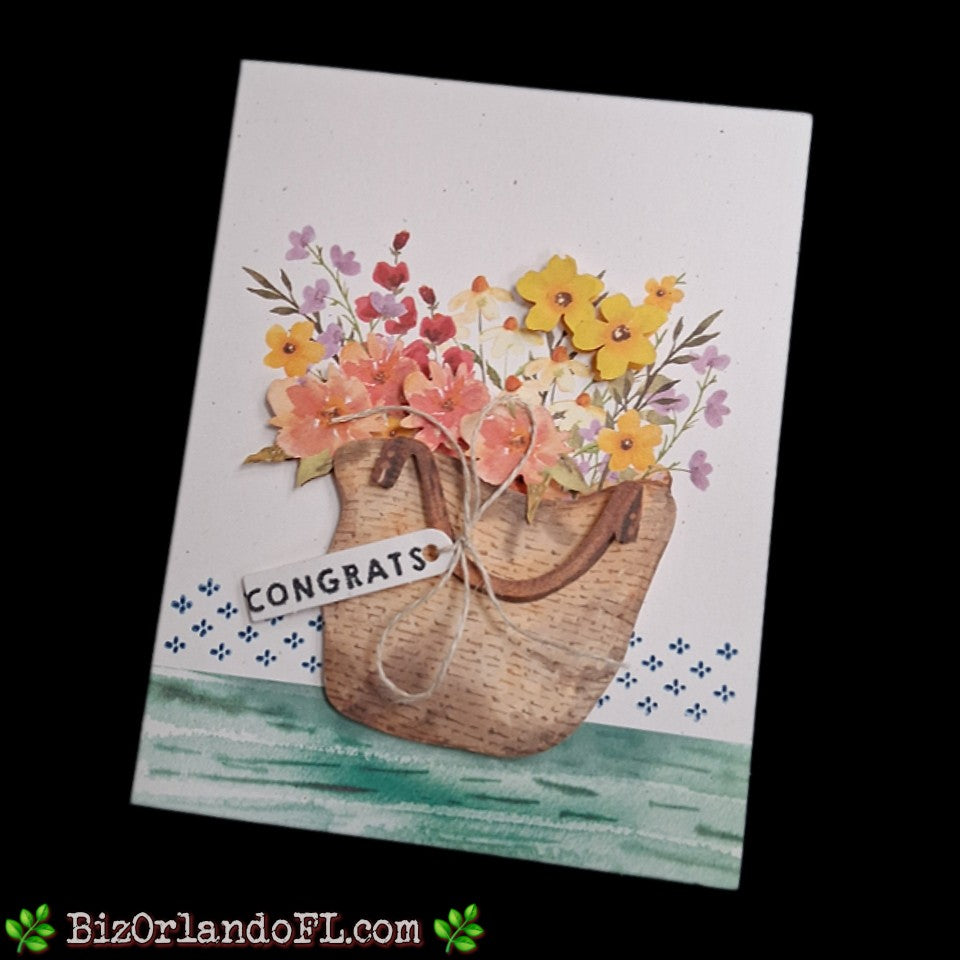 CONGRATS: Congrats Handcrafted Greeting Card by Kathryn McHenry