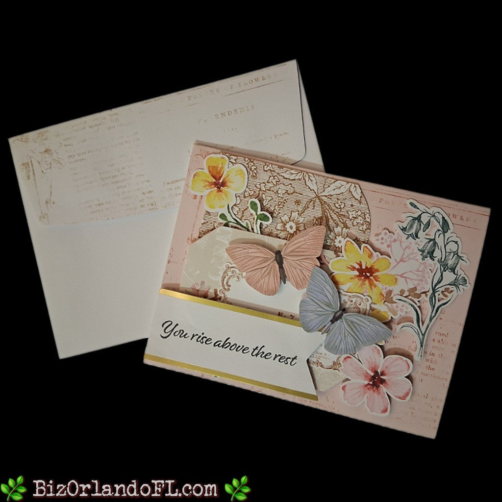 ENCOURAGEMENT: You Rise Above The Rest Handcrafted Greeting Card by Kathryn McHenry