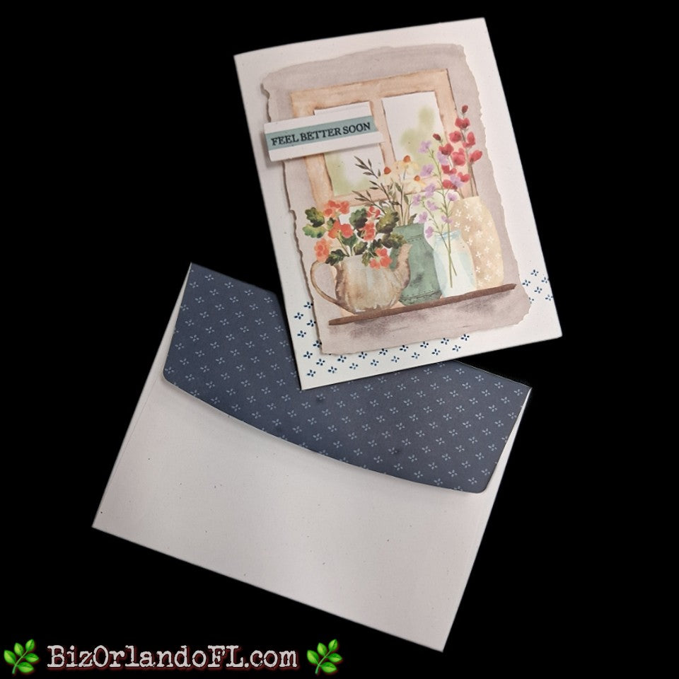 GET WELL SOON: Feel Better Soon Handmade Greeting Card by Kathryn McHenry