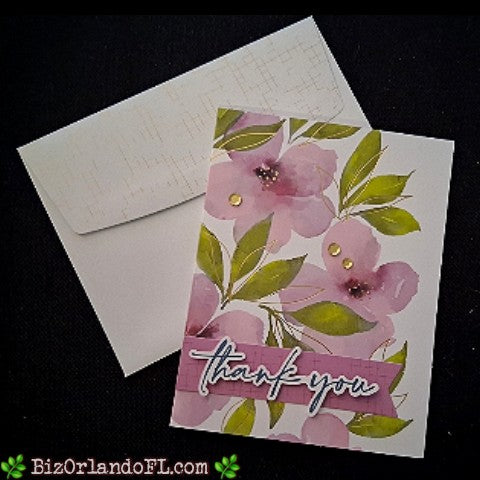 THANK YOU: Thank You Handcrafted Greeting Card by Kathryn McHenry
