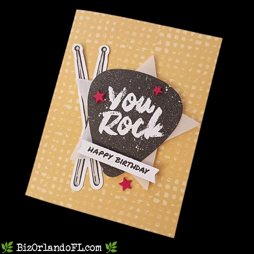 BIRTHDAY: You Rock -- Happy Birthday Handcrafted Greeting Card by Kathryn McHenry