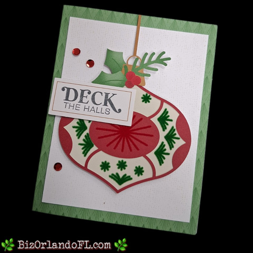 HOLIDAY: Deck The Halls Handmade Greeting Card by Kathryn McHenry