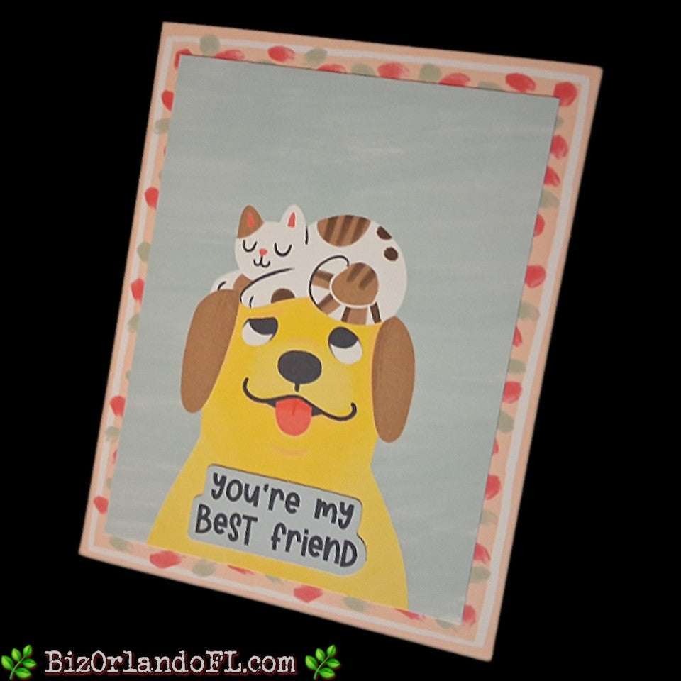 FRIENDSHIP: You're My Best Friend Handcrafted Greeting Card by Kathryn McHenry (Pop-Up Card)
