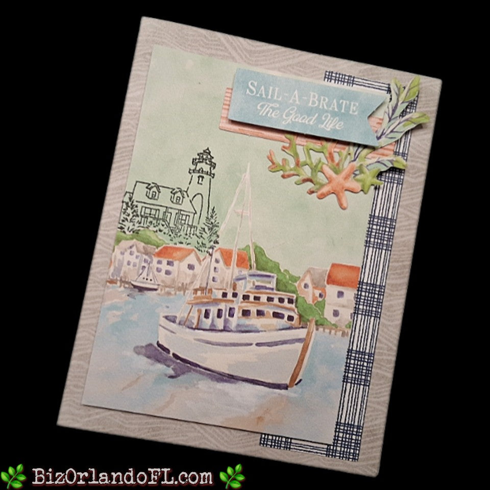 MAN CARDS: Sail-A-Brate The Good Life Handmade Greeting Card by Kathryn McHenry
