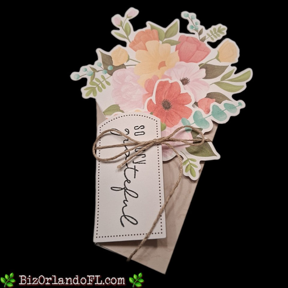 THANK YOU: So Very Grateful -- Thank You Handcrafted Greeting Card by Kathryn McHenry