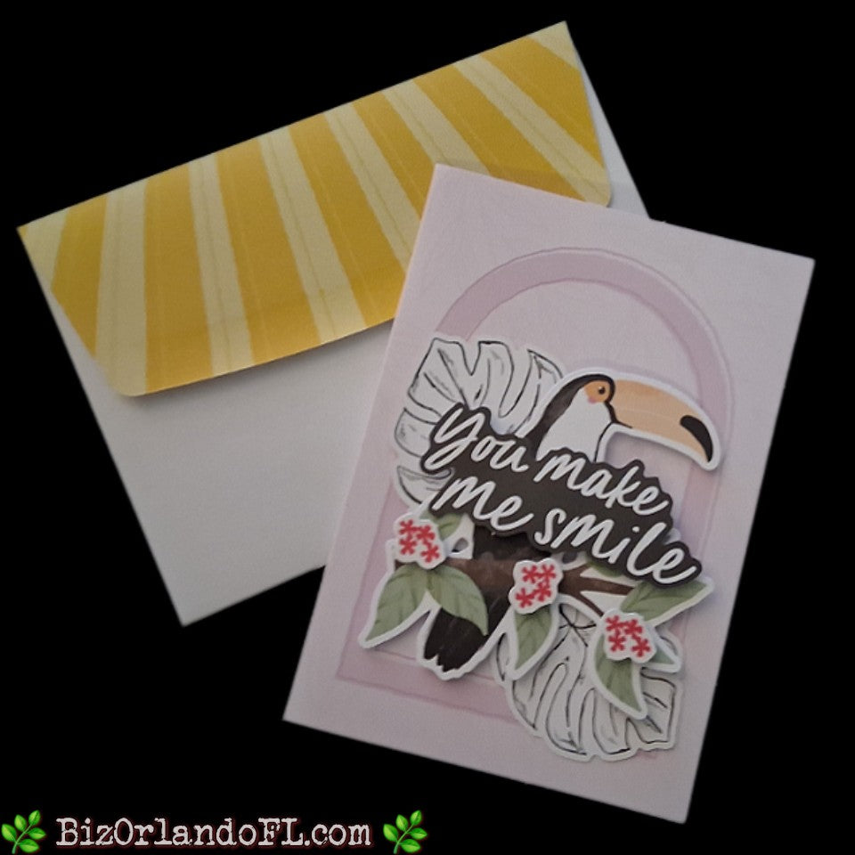 ENCOURAGEMENT: You Make Me Smile Handcrafted Greeting Card by Kathryn McHenry