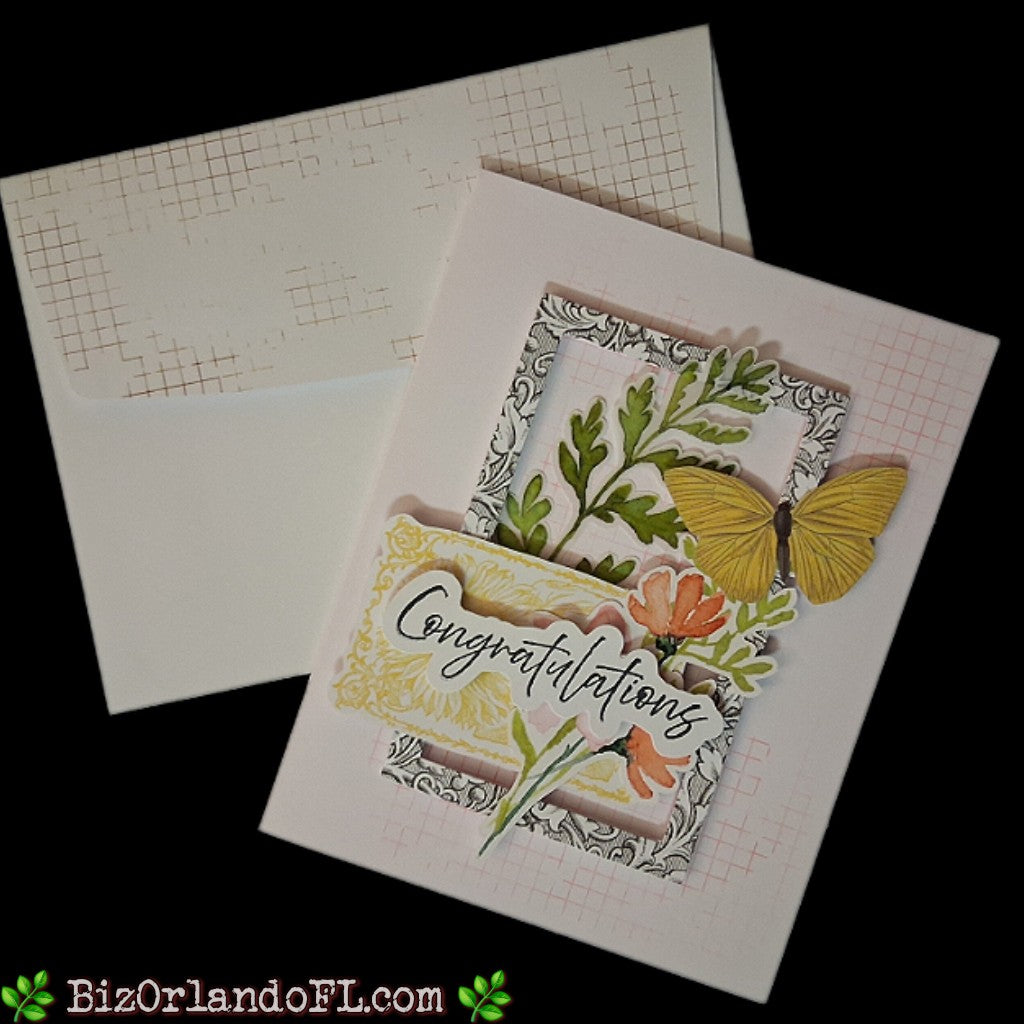 CONGRATS: Congratulations Handcrafted Greeting Card by Kathryn McHenry