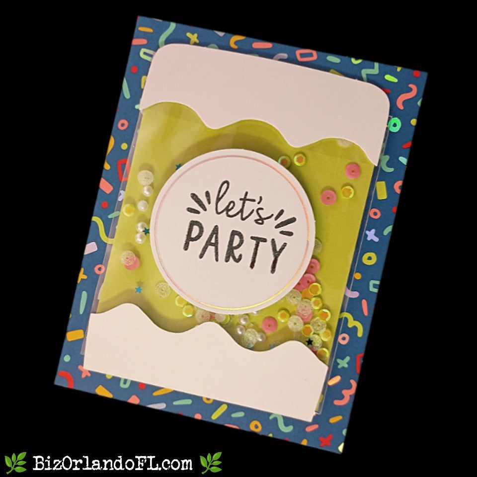 BIRTHDAY: Let's Party Handcrafted Greeting Card by Kathryn McHenry