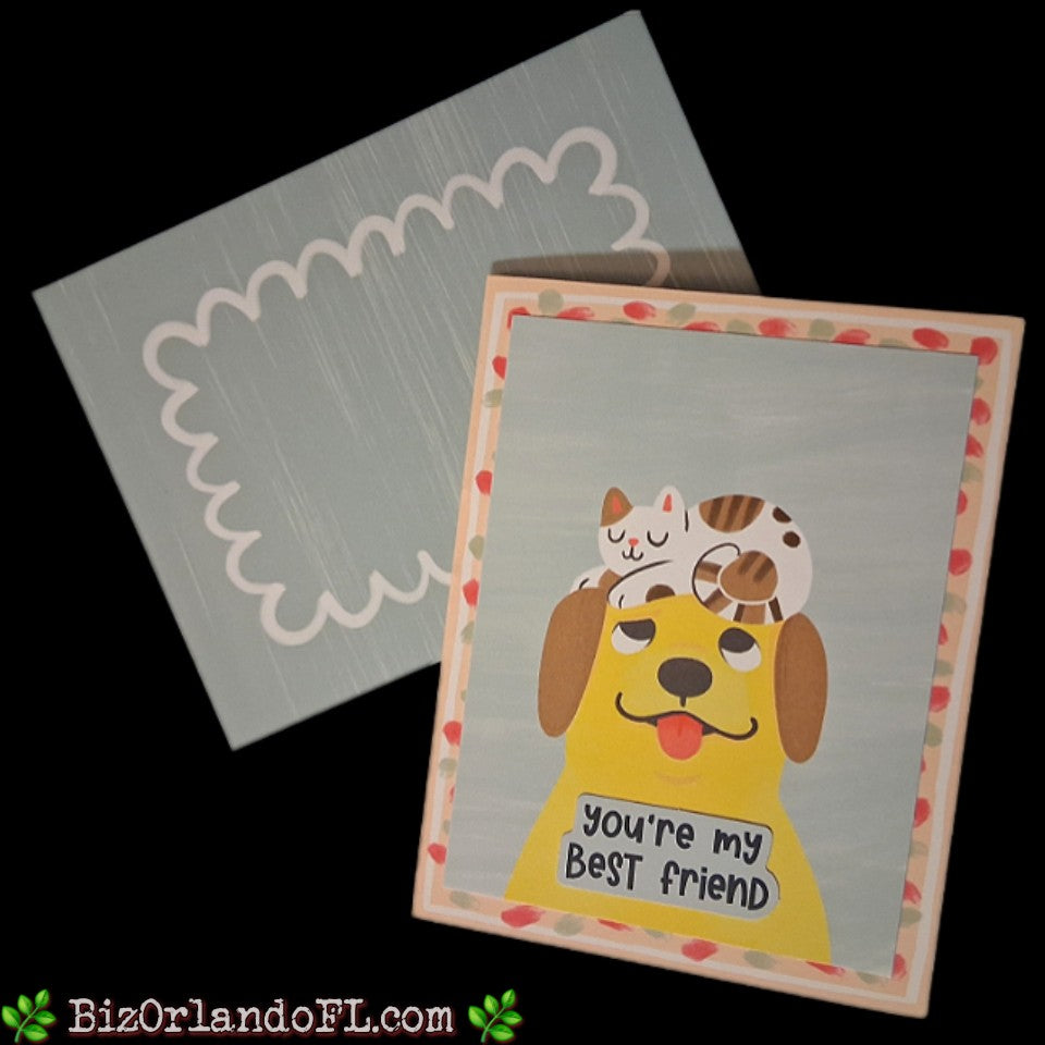 FRIENDSHIP: You're My Best Friend Handcrafted Greeting Card by Kathryn McHenry (Pop-Up Card)