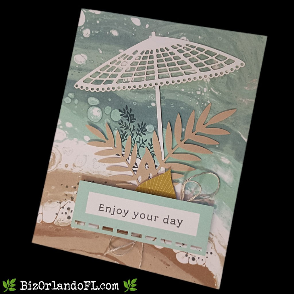 HELLO: Enjoy Your Day Handcrafted Greeting Card by Kathryn McHenry