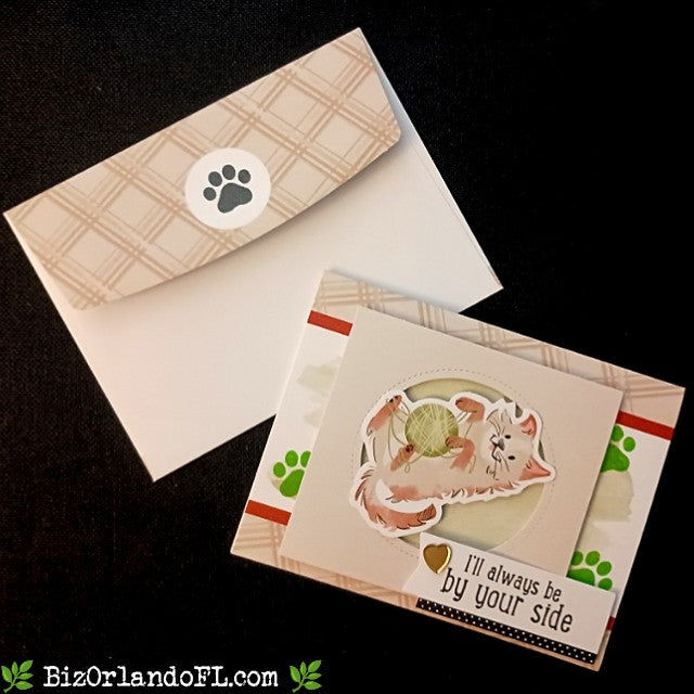 ENCOURAGEMENT: I'll Always Be By Your Side (Cat) Handcrafted Greeting Card by Kathryn McHenry