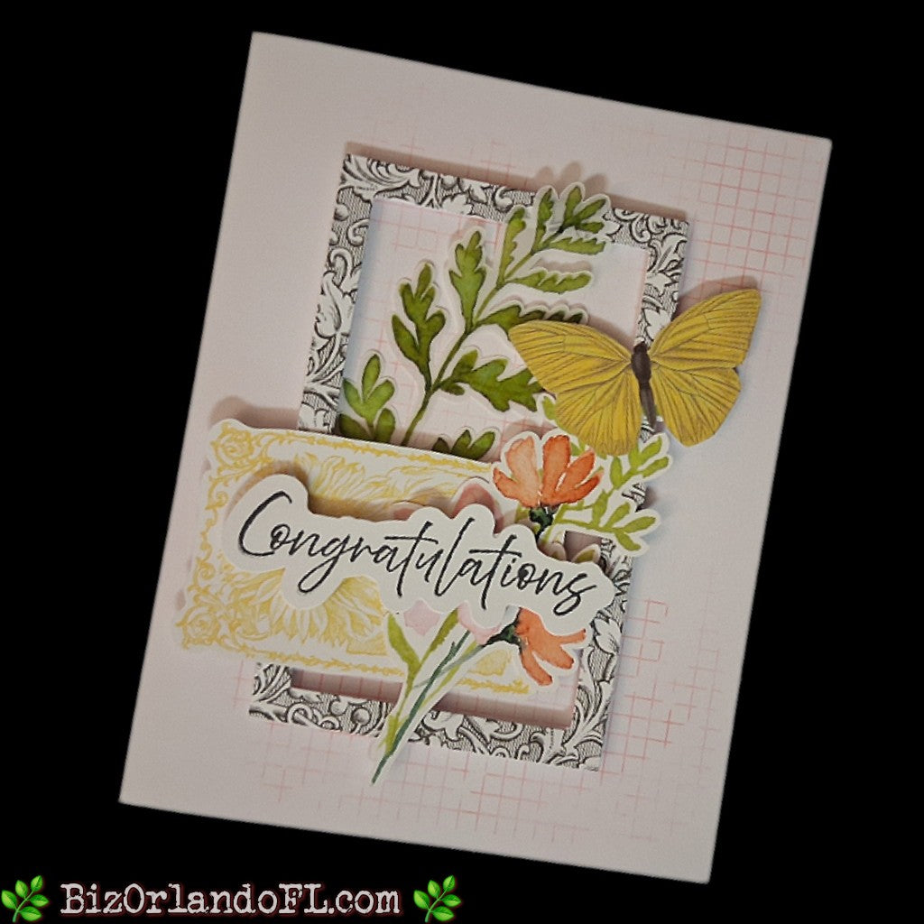 CONGRATS: Congratulations Handcrafted Greeting Card by Kathryn McHenry