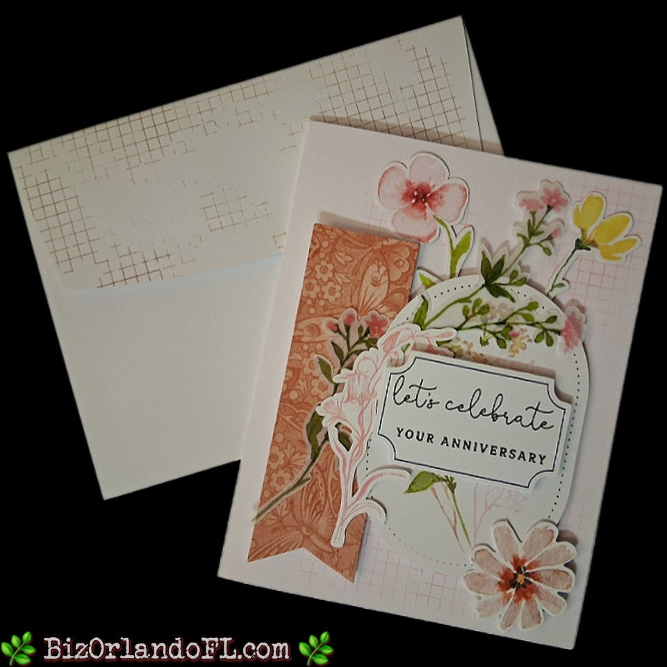 ANNIVERSARY: Let's Celebrate Your Anniversary Handcrafted Greeting Card by Kathryn McHenry