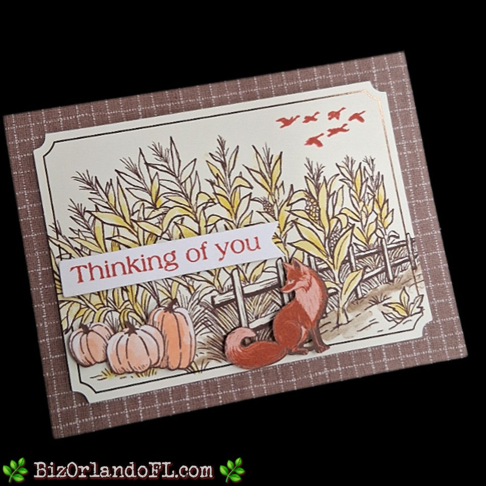 THANKSGIVING: Thinking Of You Handmade Greeting Card by Kathryn McHenry