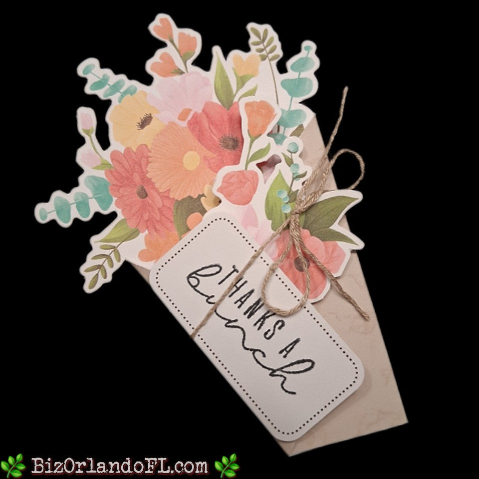 THANK YOU: Thanks A Bunch -- For Your Love and Support Handcrafted Greeting Card by Kathryn McHenry