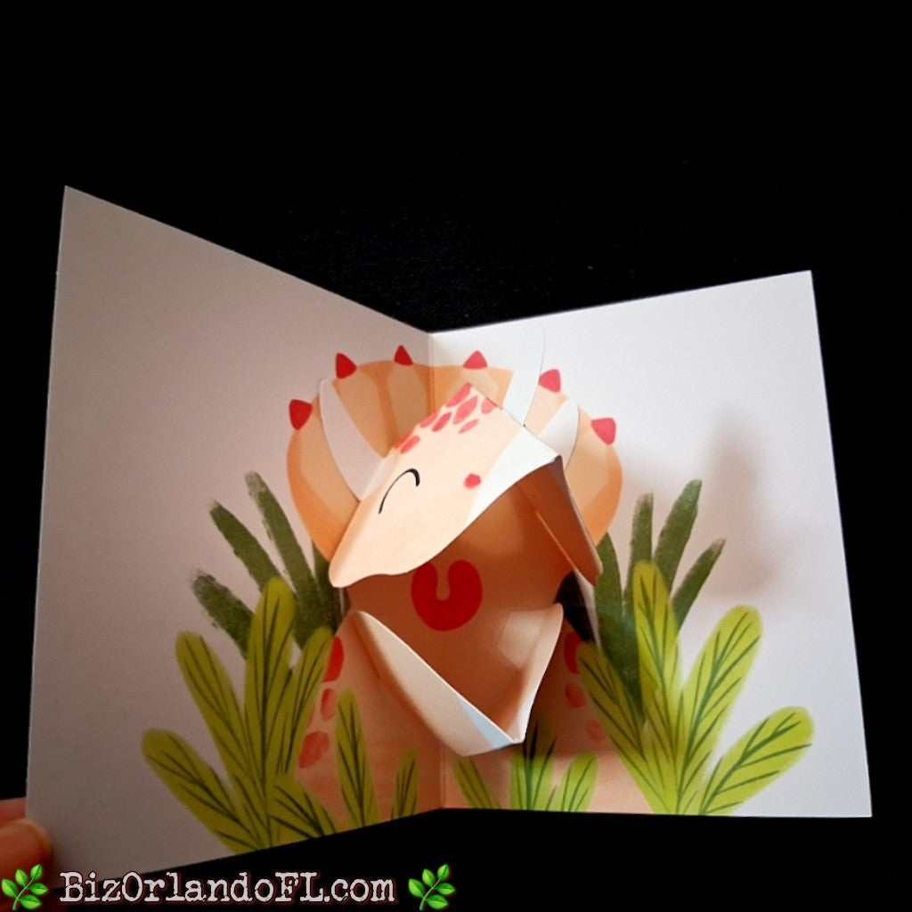 FRIENDSHIP: You're Dino-Mite Handcrafted Greeting Card by Kathryn McHenry (Pop-Up Card)