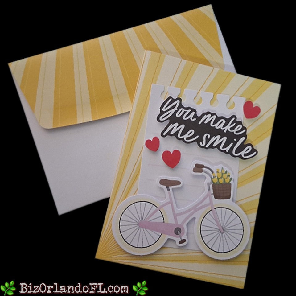 ENCOURAGEMENT: You Make Me Smile Handcrafted Greeting Card by Kathryn McHenry