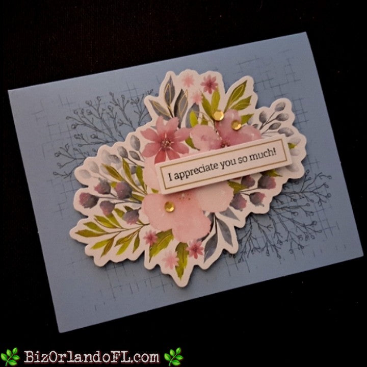 THANK YOU: I Appreciate You So Much! Handcrafted Greeting Card by Kathryn McHenry