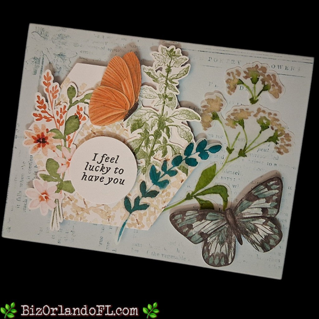 LOVE: I Feel Lucky To Have You Handmade Greeting Card by Kathryn McHenry