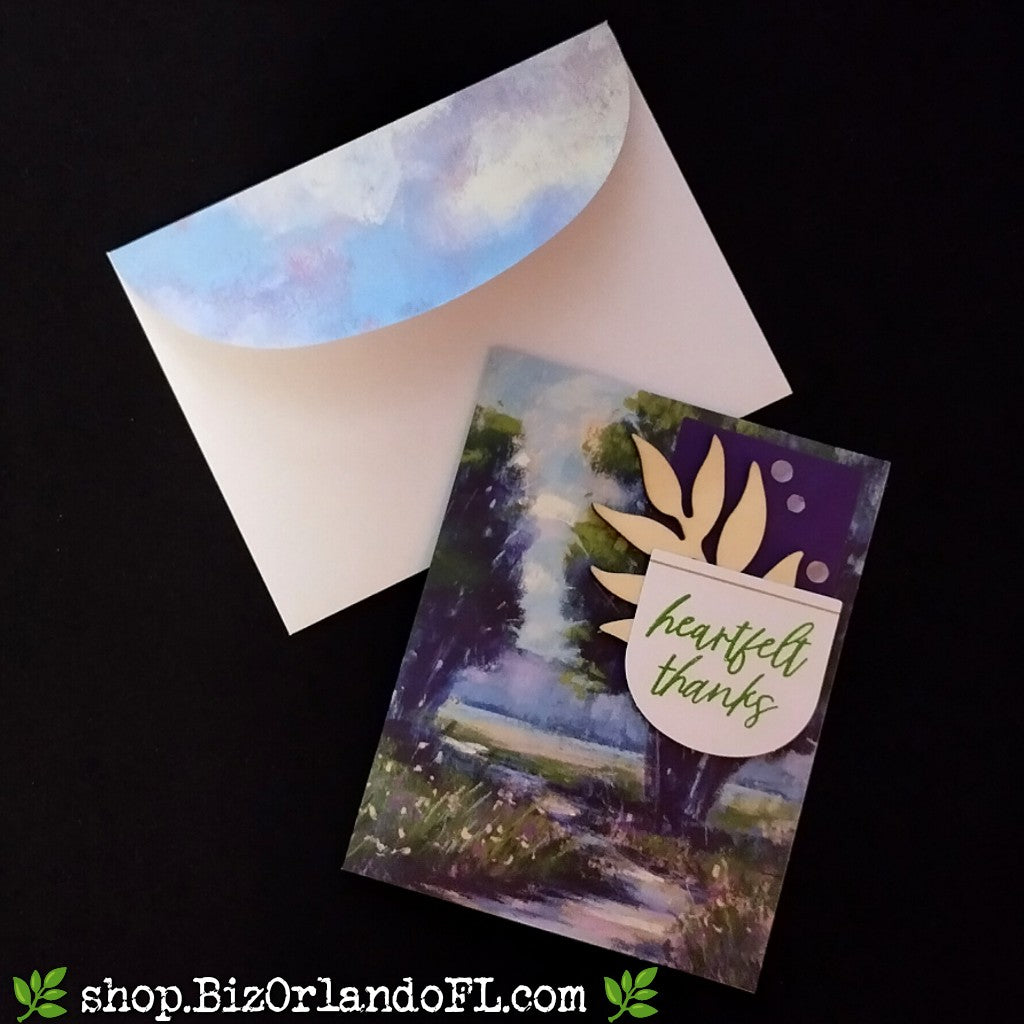 THANK YOU: Heartfelt Thanks Handcrafted Greeting Card by Kathryn McHenry